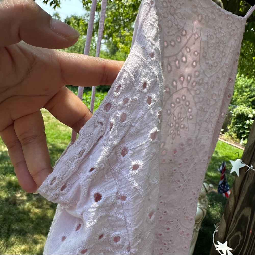 Urban Outfitters Kimchi Blue Pink strappy eyelet shift Dress size large - Picture 4 of 9